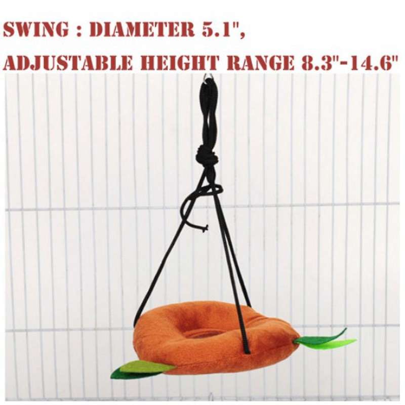 5pcs Leaf Wood Design Small Animal Hammock Channel Ropeway Swing