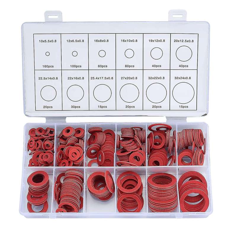 600pcs Washer Assorted Kit 12 Size Flat Ring Seal Assortment Kit