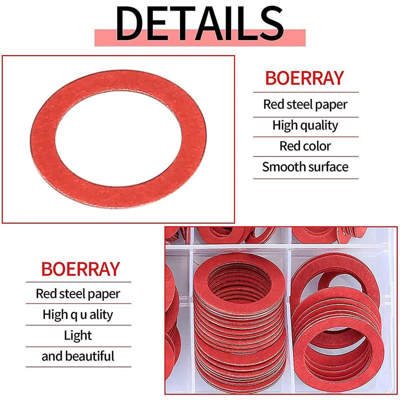 600pcs Washer Assorted Kit 12 Size Flat Ring Seal Assortment Kit