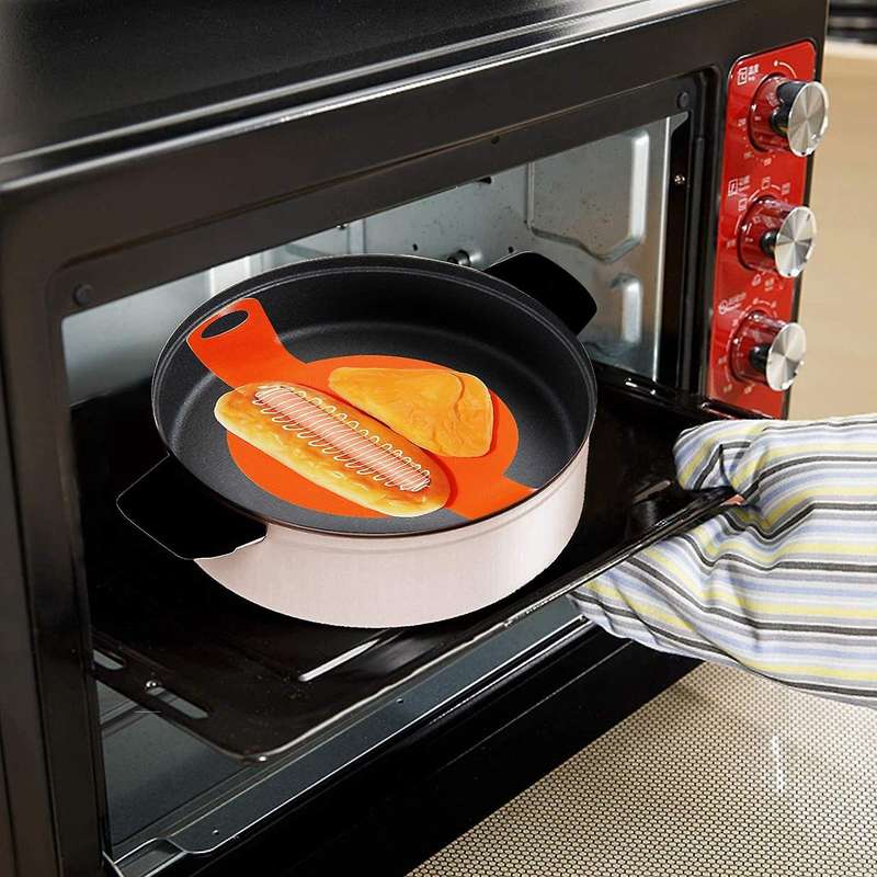 Bread Sling Silicone Baking Mat Long Handled Reusable Sheet, Brown