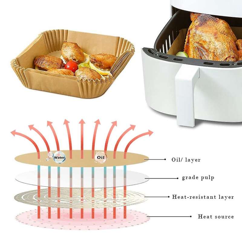 Air Fryer Paper Liners,100pcs Baking Paper Disposable for Air Fryer