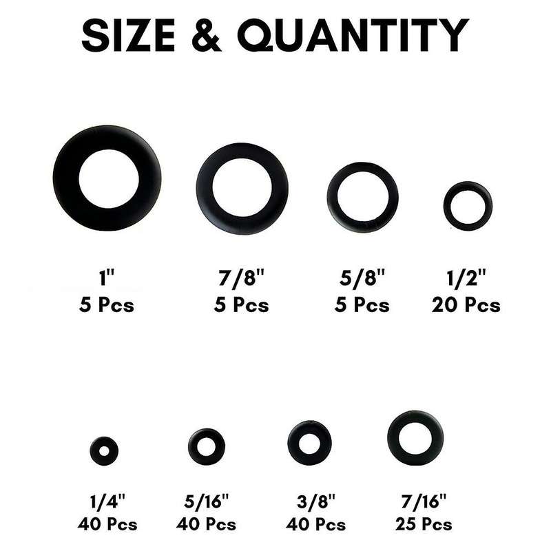 180 Rubber Grommet Kits In 8 Sizes-rubber Wire Loops, for Wiring