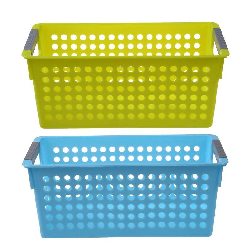 Stackable Plastic Storage Baskets(green)s:29 X 16 X 2 Cm