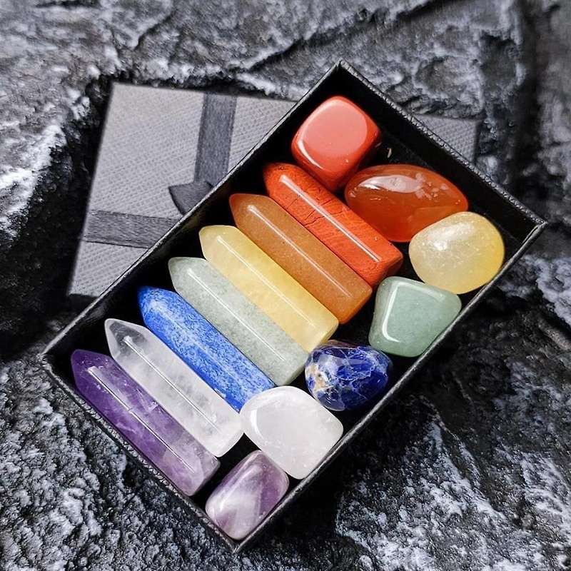 14pcs Seven Chakra Energy Healing Stone Combination Set