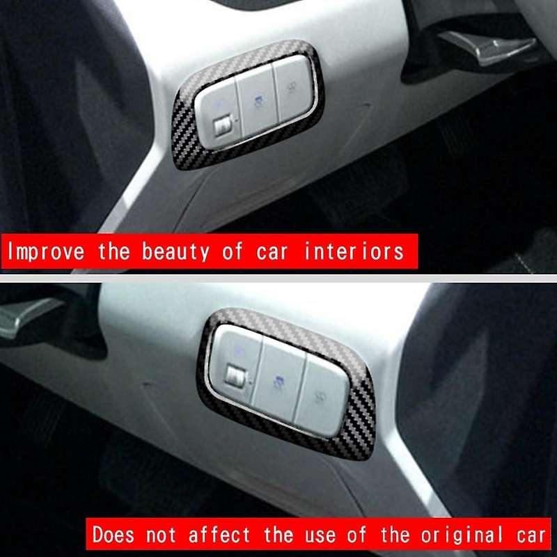 Car Interior Carbon Fiber Headlight Adjustment Switch Cover