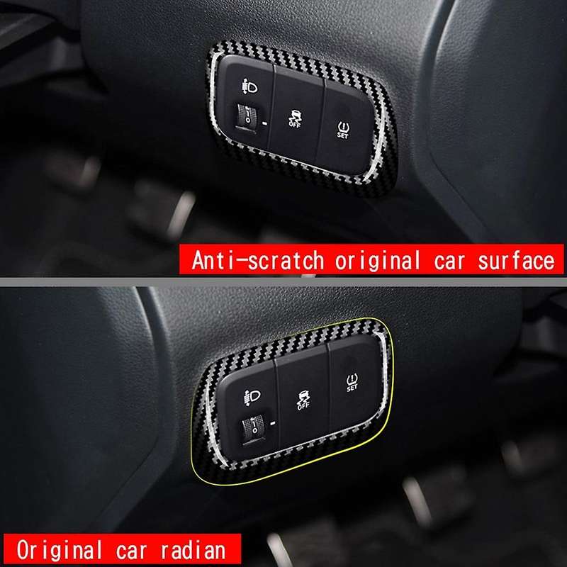 Car Interior Carbon Fiber Headlight Adjustment Switch Cover