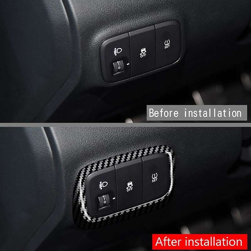 Car Interior Carbon Fiber Headlight Adjustment Switch Cover