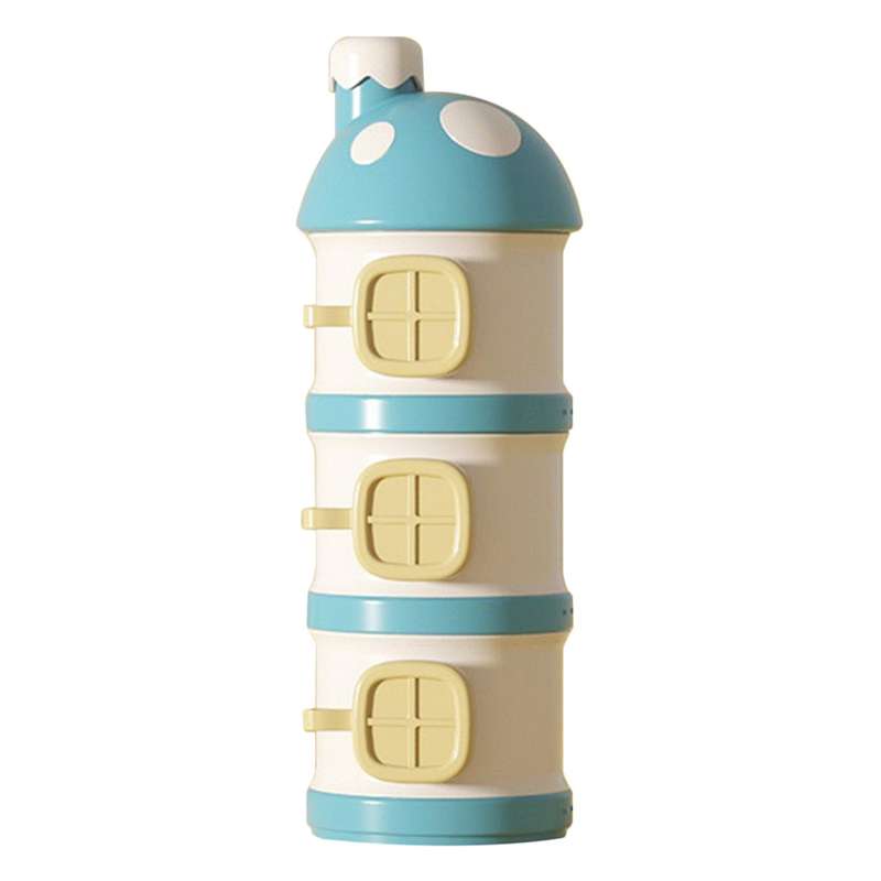 3layers Baby Milk Powder Formula Dispenser,for Travel for Kids Blue