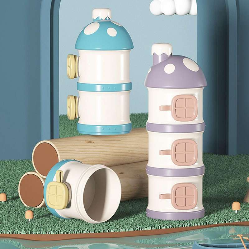 3layers Baby Milk Powder Formula Dispenser,for Travel for Kids Blue