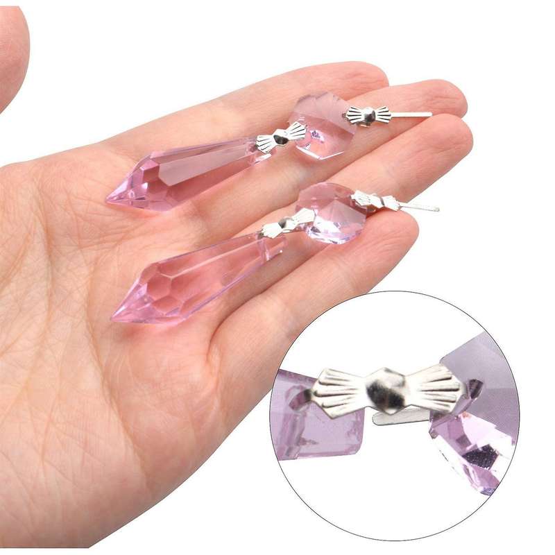 20pcs Crystal Chandelier Icicle Prisms Lamp Candelabra Replacement