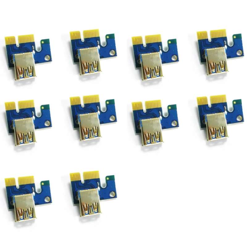 10 Pcs Usb3.0 to Pci-e 1x Adapter Card to Pci Golden Finger Pci-e