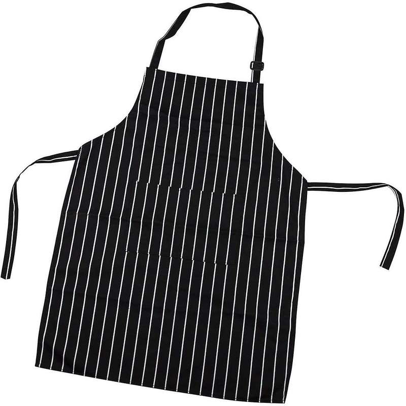2pcs Kitchen Shorts with Pockets- Black and White Stripes