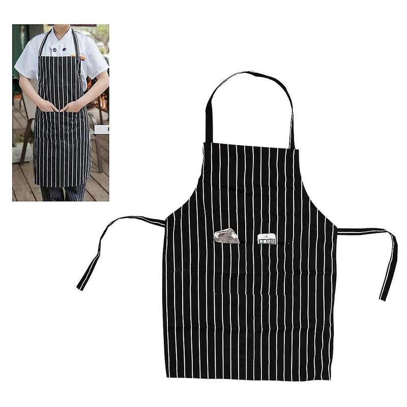 2pcs Kitchen Shorts with Pockets- Black and White Stripes