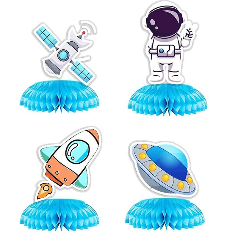 8 Pcs Space Astronaut Ornaments for Kids Birthday Table Decorations