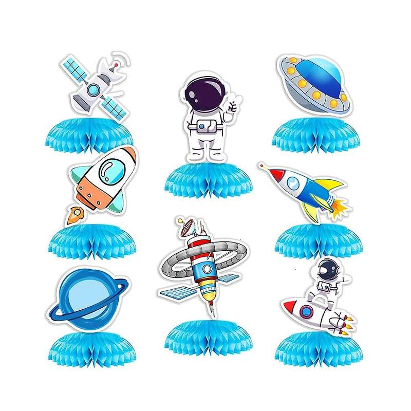 8 Pcs Space Astronaut Ornaments for Kids Birthday Table Decorations