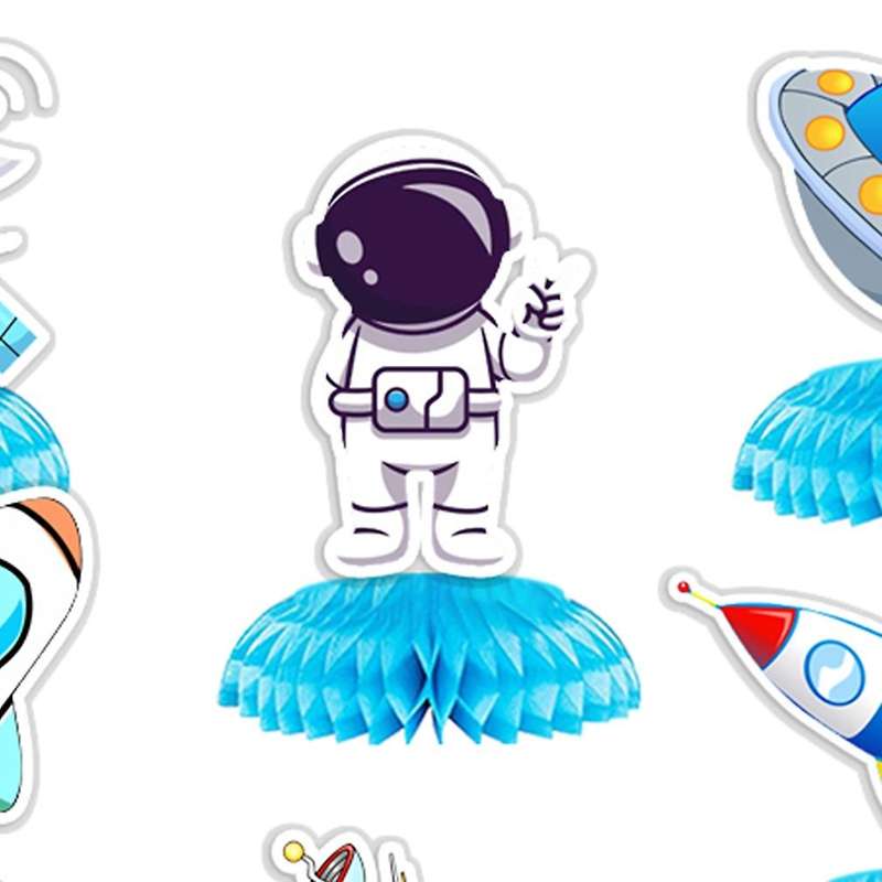 8 Pcs Space Astronaut Ornaments for Kids Birthday Table Decorations