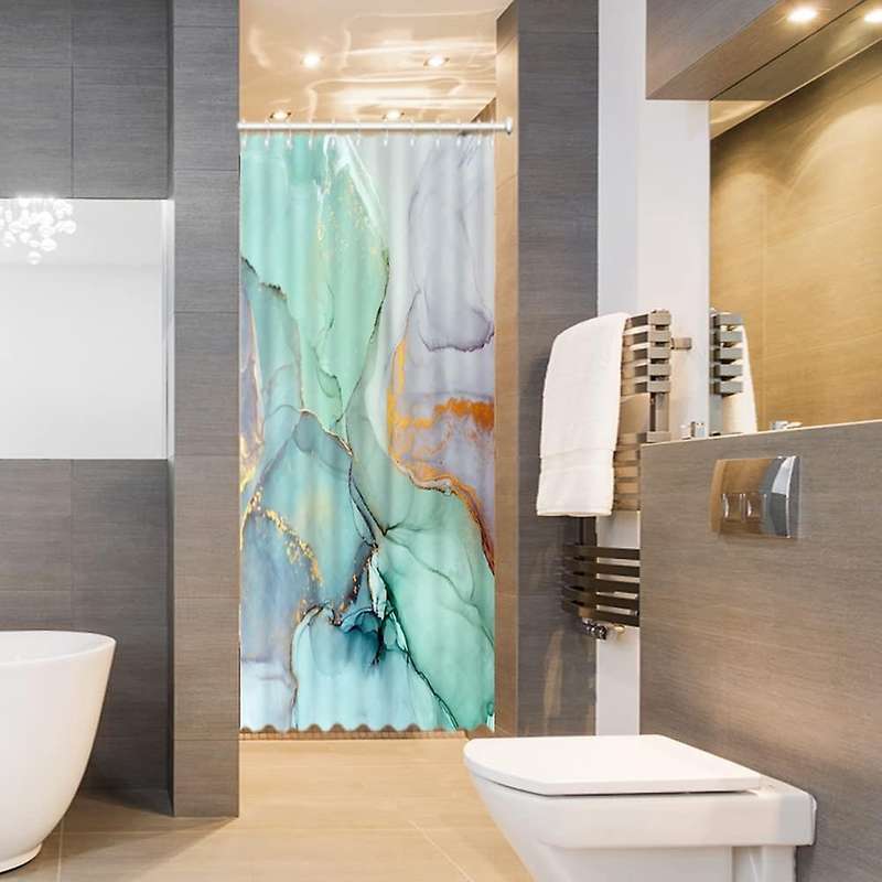 Stall Marble Shower Curtains for Bathroom Sets with 12hooks 36x72inch