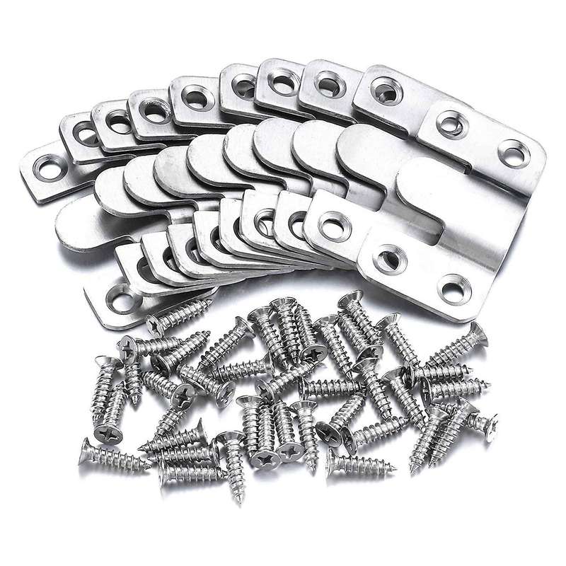 10 Pcs Flush Mount Bracket Stainless Steel Picture Frame Brackets