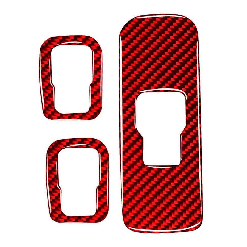 Carbon Fiber Red Interior Window Lift Button Cover for Volvo V60 S60
