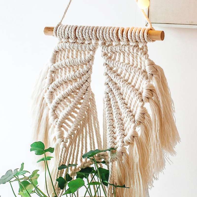 Macrame Hanger, Hand-woven Cotton Rope Net Bag Boho Home Decor
