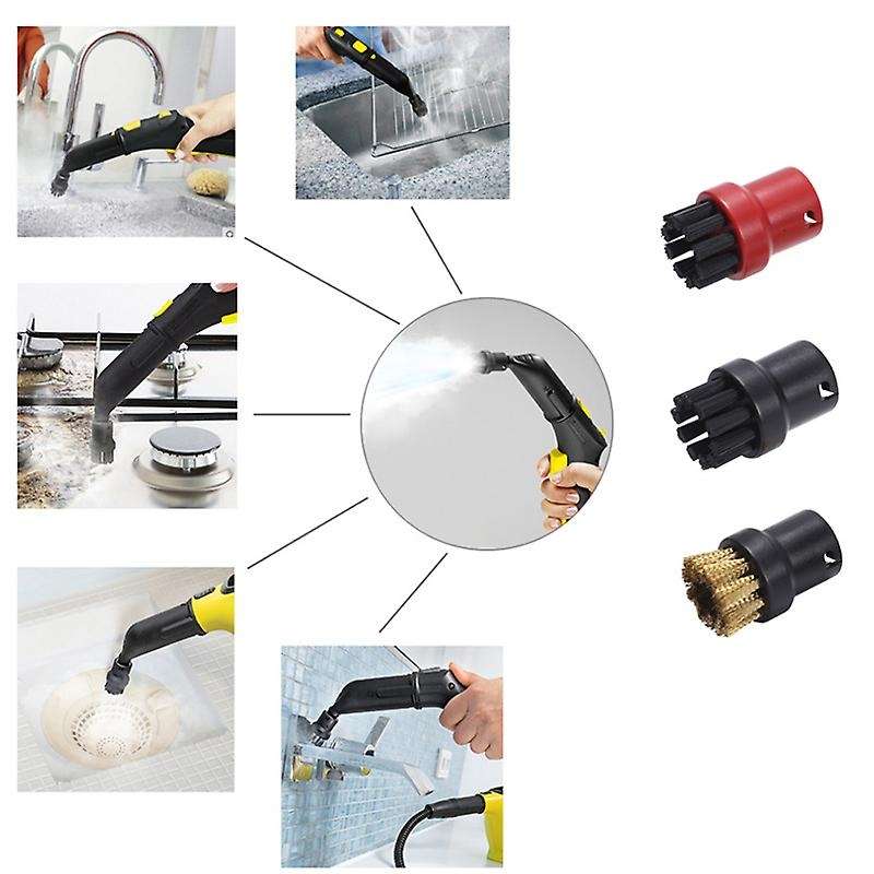 Nylon + Copper Brush Tool Jet Nozzles for Karcher Steam Cleaners 8pcs