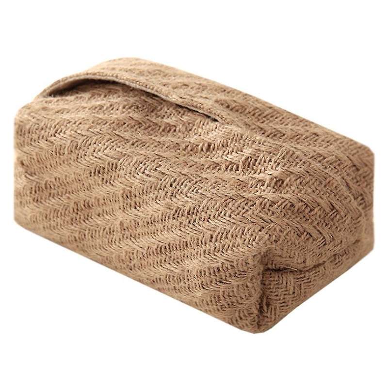 Large Cotton Linen Cloth Art Tissue Box Simple Paper Box(a)
