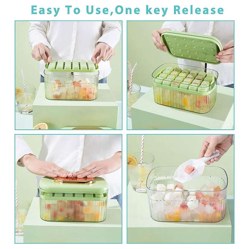 Silicone Press Type Ice-cube Tray for Freezer White