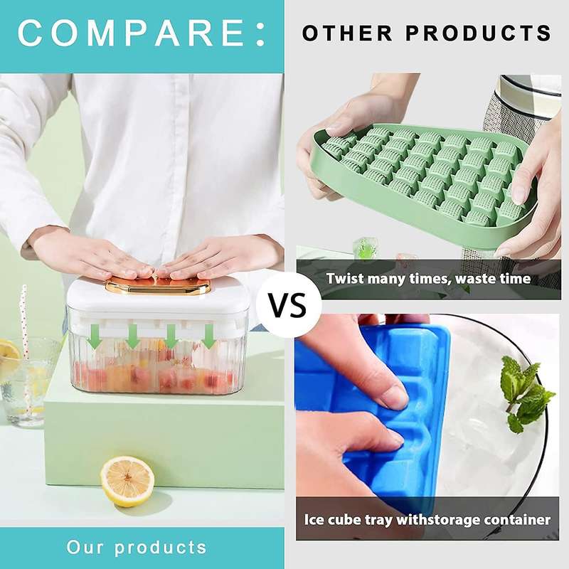 Silicone Press Type Ice-cube Tray for Freezer White