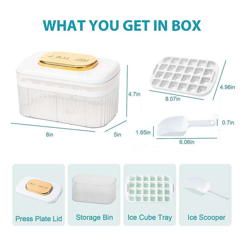 Silicone Press Type Ice-cube Tray for Freezer White