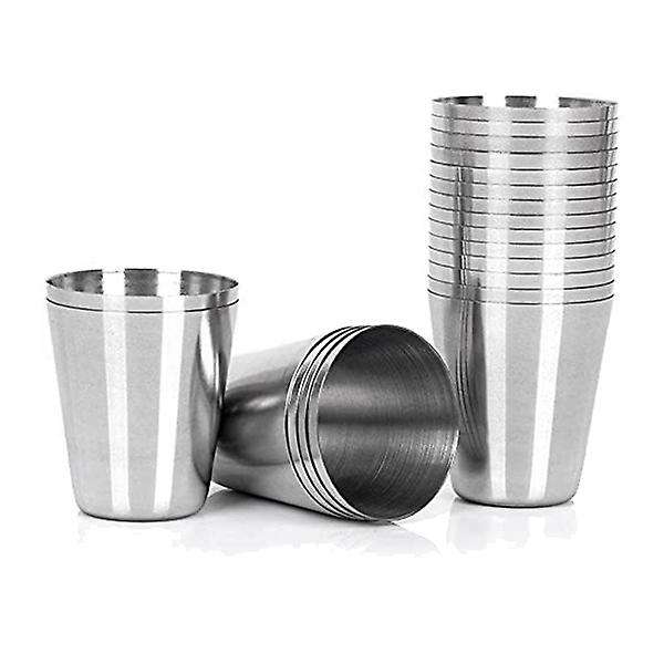 15 Pcs Stainless Steel Shot Glasses Drinking Vessel,30ml(1oz) Tea Cup