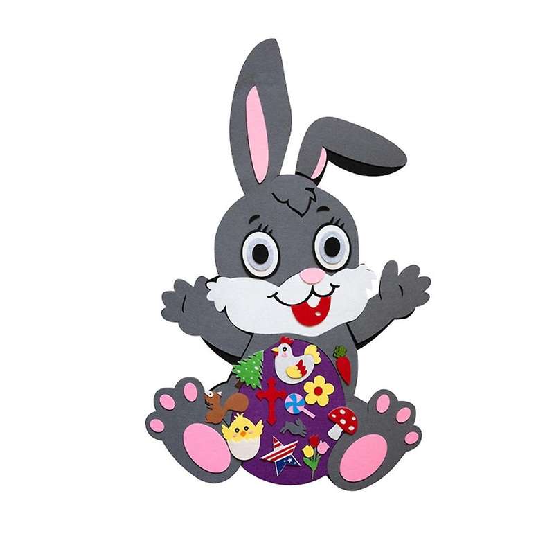 Easter Party Supplies Colored Eggs Diy Felt Rabbit Venue Props Gray
