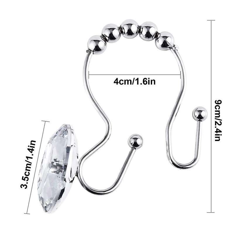 12pcs/set Shower Curtain Hooks for Bathroom Stainless Steel Curtains