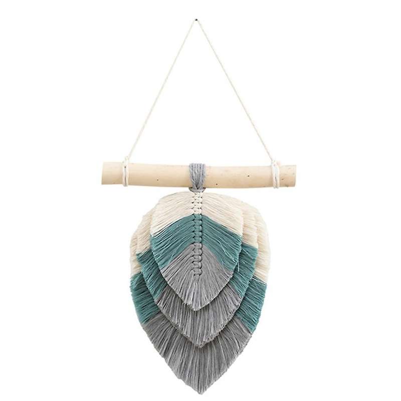 Woven Chic Bohemian Woven Leaf Tapestry with Cotton Tassel C