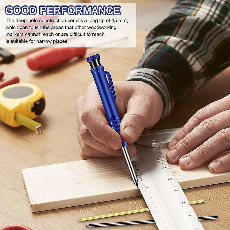 2 Pieces Carpenter Pencil with 14 Refill, for Woodworking Architect C