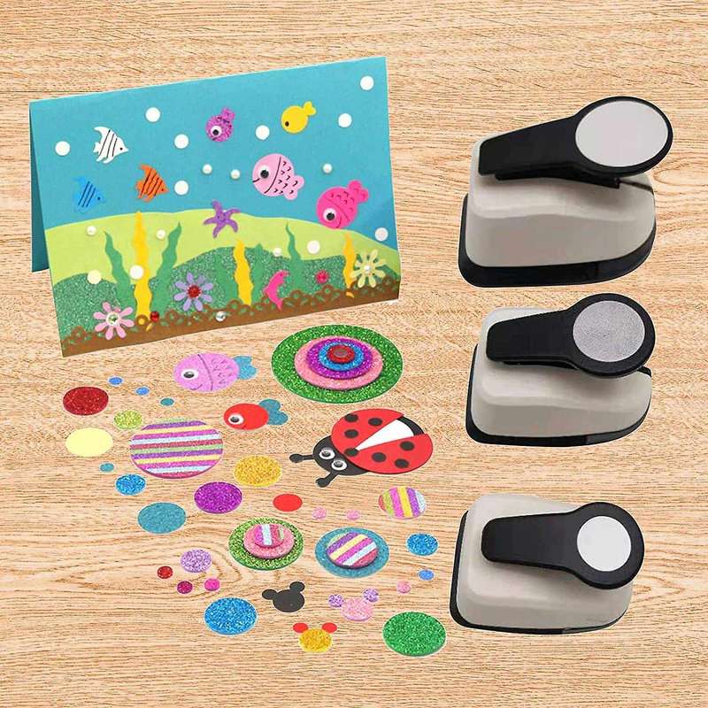3pcs Paper Punches-hole Puncher,for Crafts 9/16/25mm Circle Punch Set