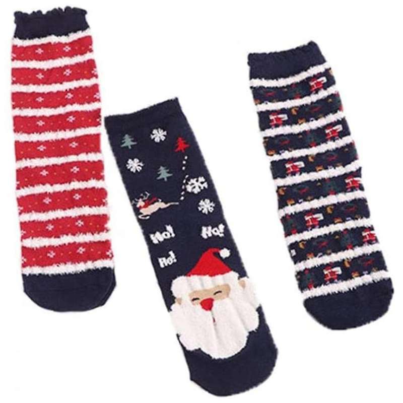 3 Pairs Floor Socks Coral Fleece Socks B