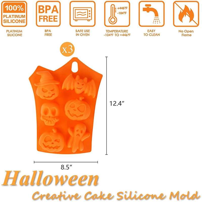 3 Pieces Set Halloween Pumpkin Candy Mold 3d Chocolate Mold