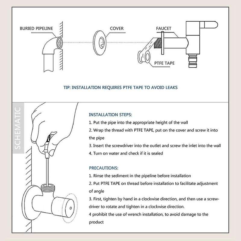Garden Faucet Wall Mounted Brushed 4 Points Connector/water Filter, A