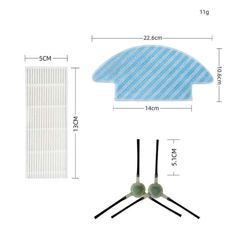 16pcs Side Brush Hepa Filter Mops for Lefant M210 M210s M210b M213