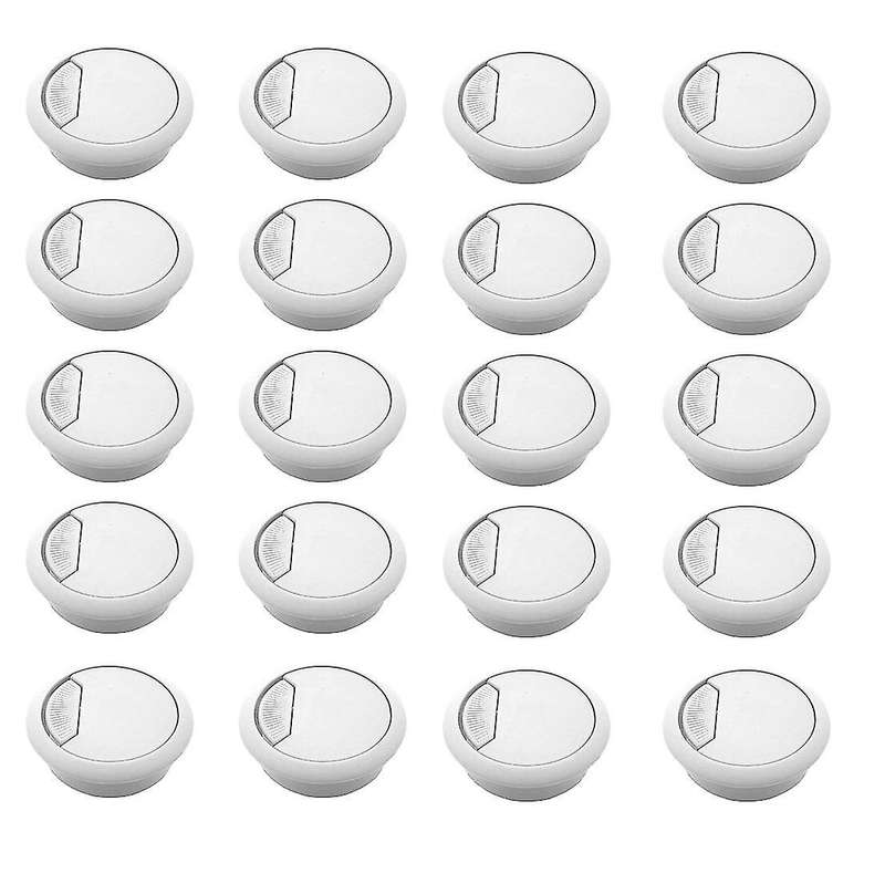 20pc 2 Inch Wire Cord Cable Grommets Hole Cover for Office Desk White