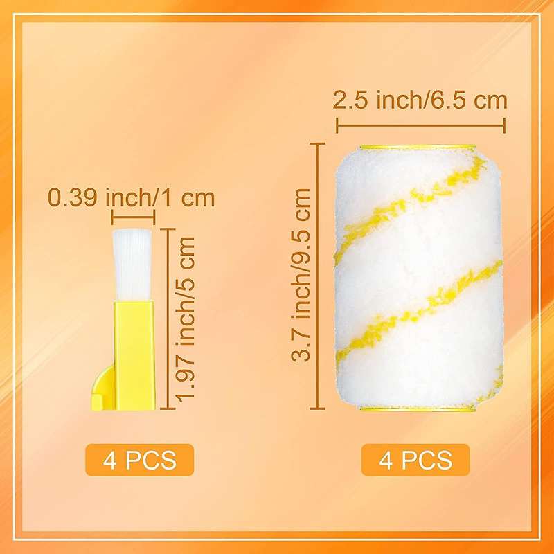 8pcs Paint Edger Roller Brush Refills Paint Edger Combo Kit