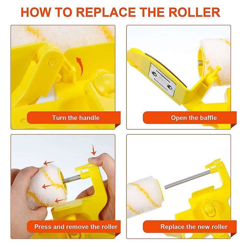 8pcs Paint Edger Roller Brush Refills Paint Edger Combo Kit