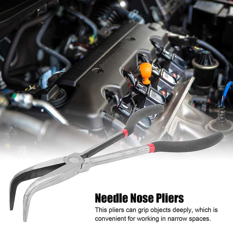 Needle Pliers 11 Inch 90 Degree Curved Nose Pliers Steel High Tool