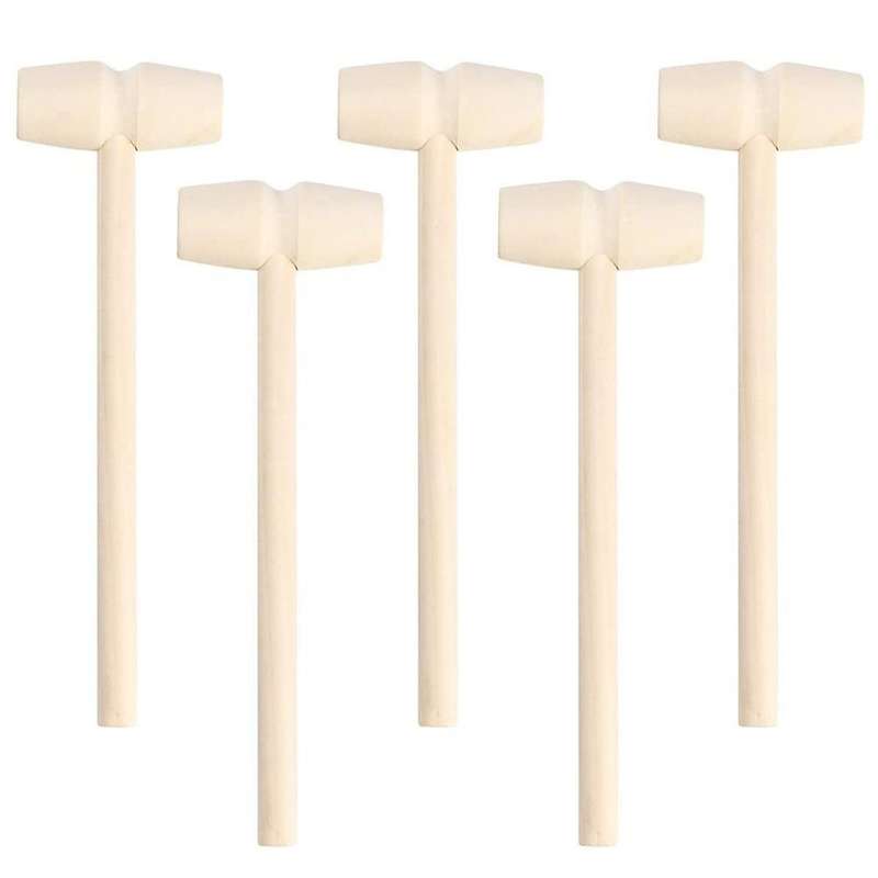 30pcs Wooden Hammer Shellfish Crab Hardwood Gavel Toy for Boys Girls