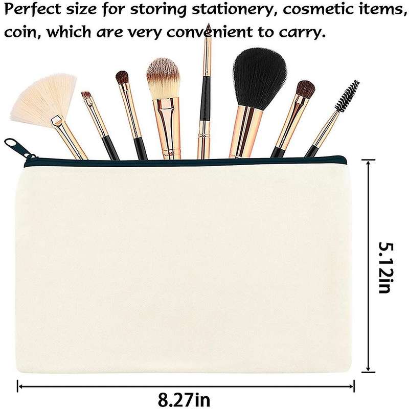 16pcs Multi-purpose Cosmetics Bag with Zipper Canvas Makeup Pouches