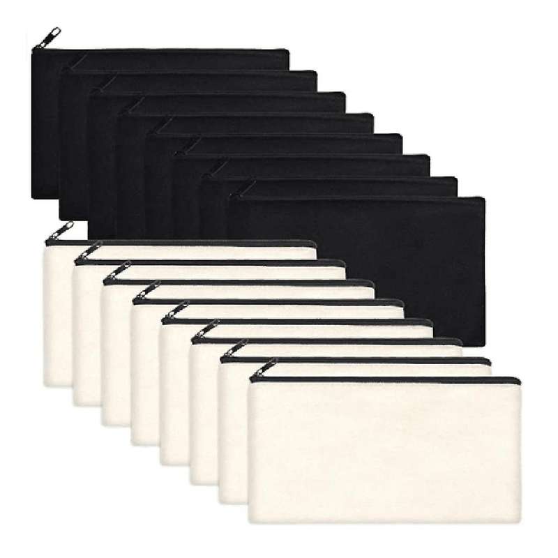 16pcs Multi-purpose Cosmetics Bag with Zipper Canvas Makeup Pouches