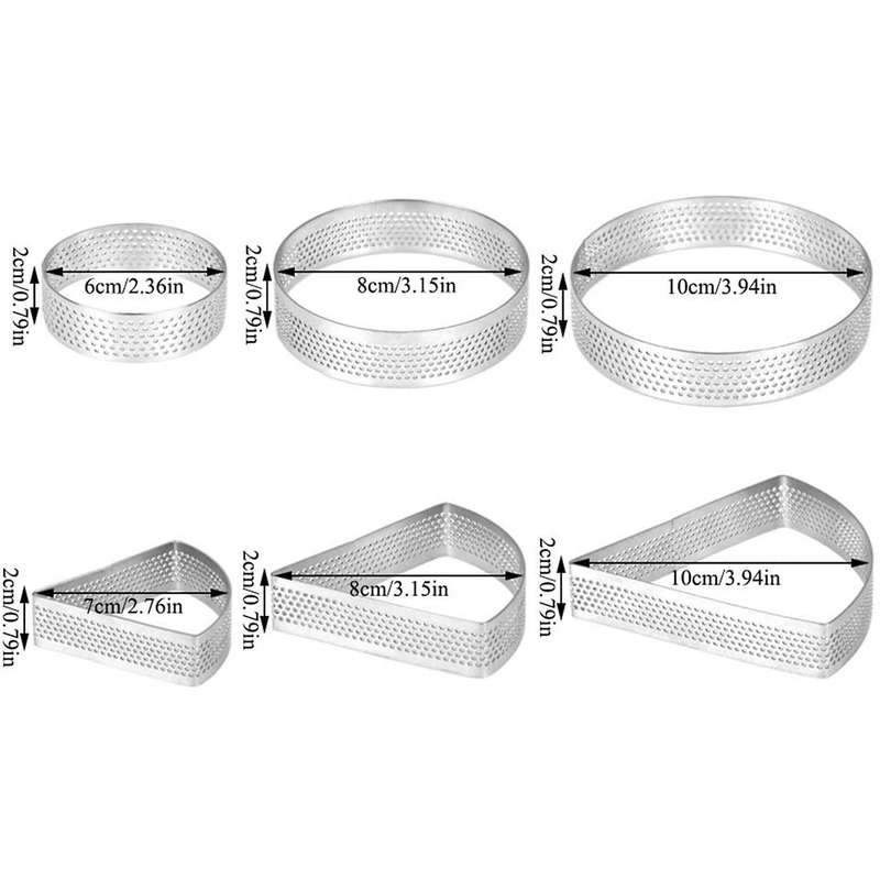 Stainless Steel Perforated Tart Rings,heat-resistant Porous Cake