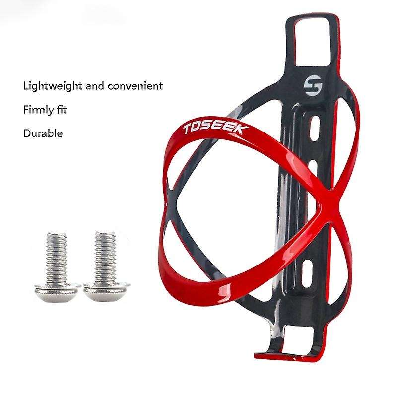 Toseek Lightweight Bicycle Bottle Holder Carbon Matte Bike Red