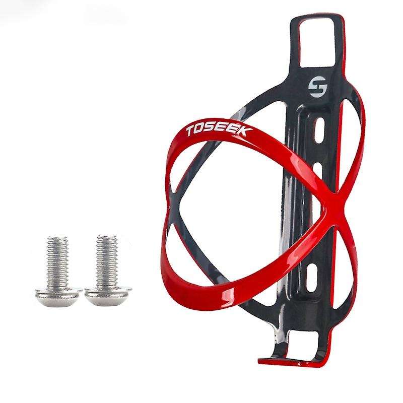 Toseek Lightweight Bicycle Bottle Holder Carbon Matte Bike Red