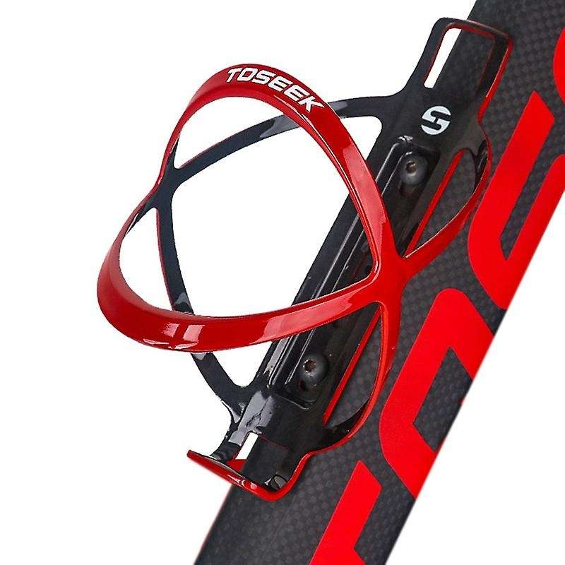 Toseek Lightweight Bicycle Bottle Holder Carbon Matte Bike Red